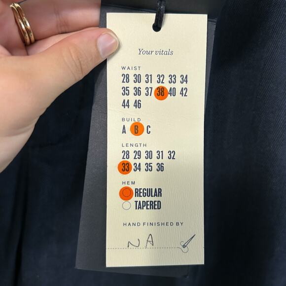 SPOKE London Regular Fit Straight Leg Trousers NWT Mens Sz 38 x 33 Navy Tailored - Picture 5 of 9